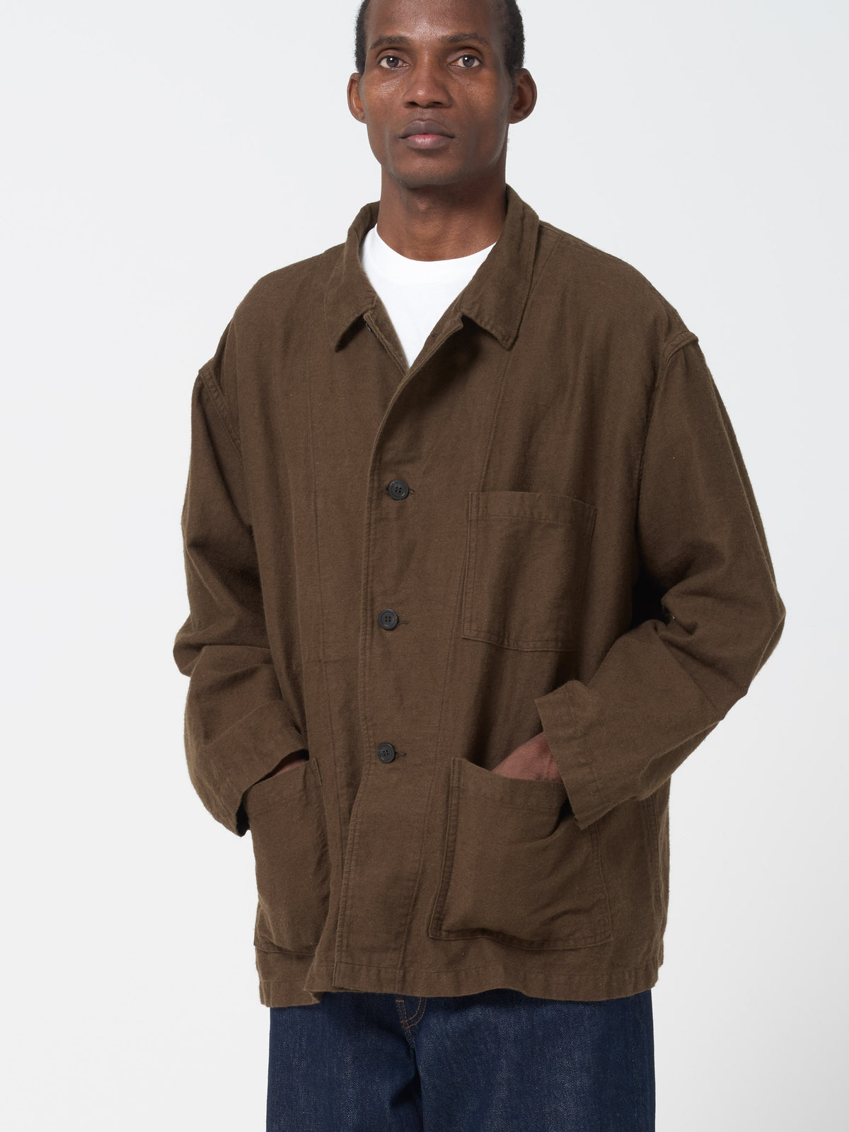 Veste de Travail Simple Moleskin, Café