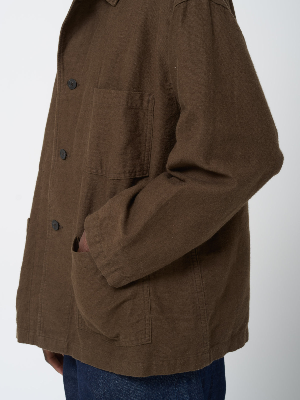 Veste de Travail Simple Moleskin, Café
