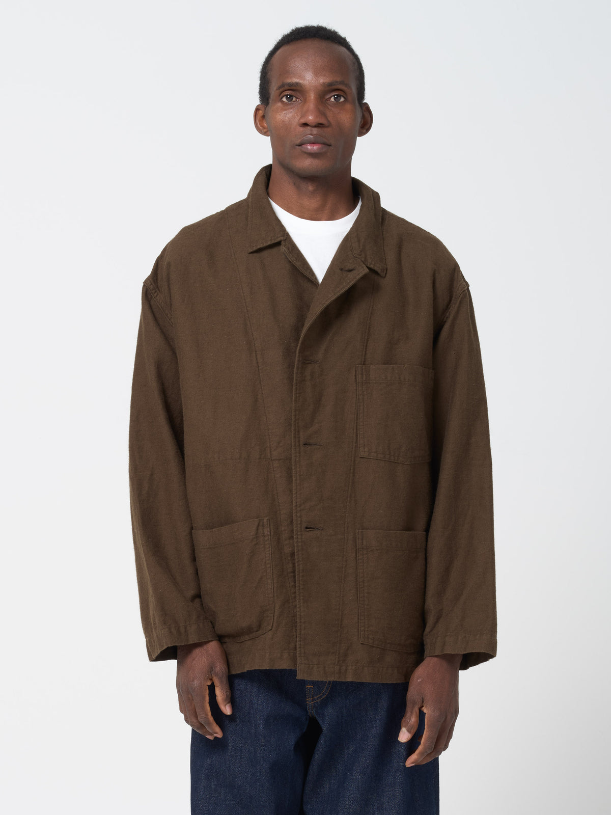 Veste de Travail Simple Moleskin, Café
