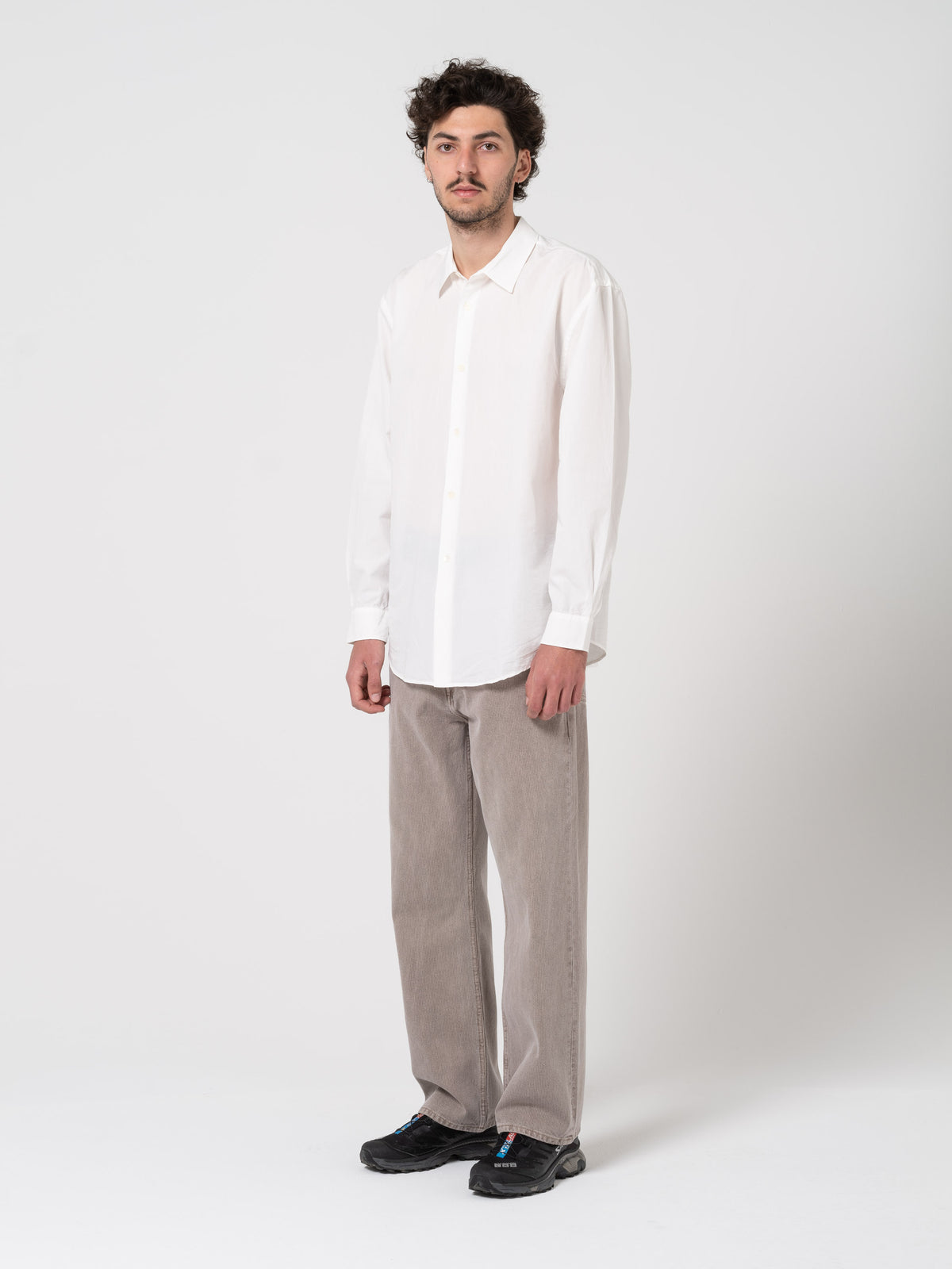 Chemise Formal, White Peached Cupro Poplin