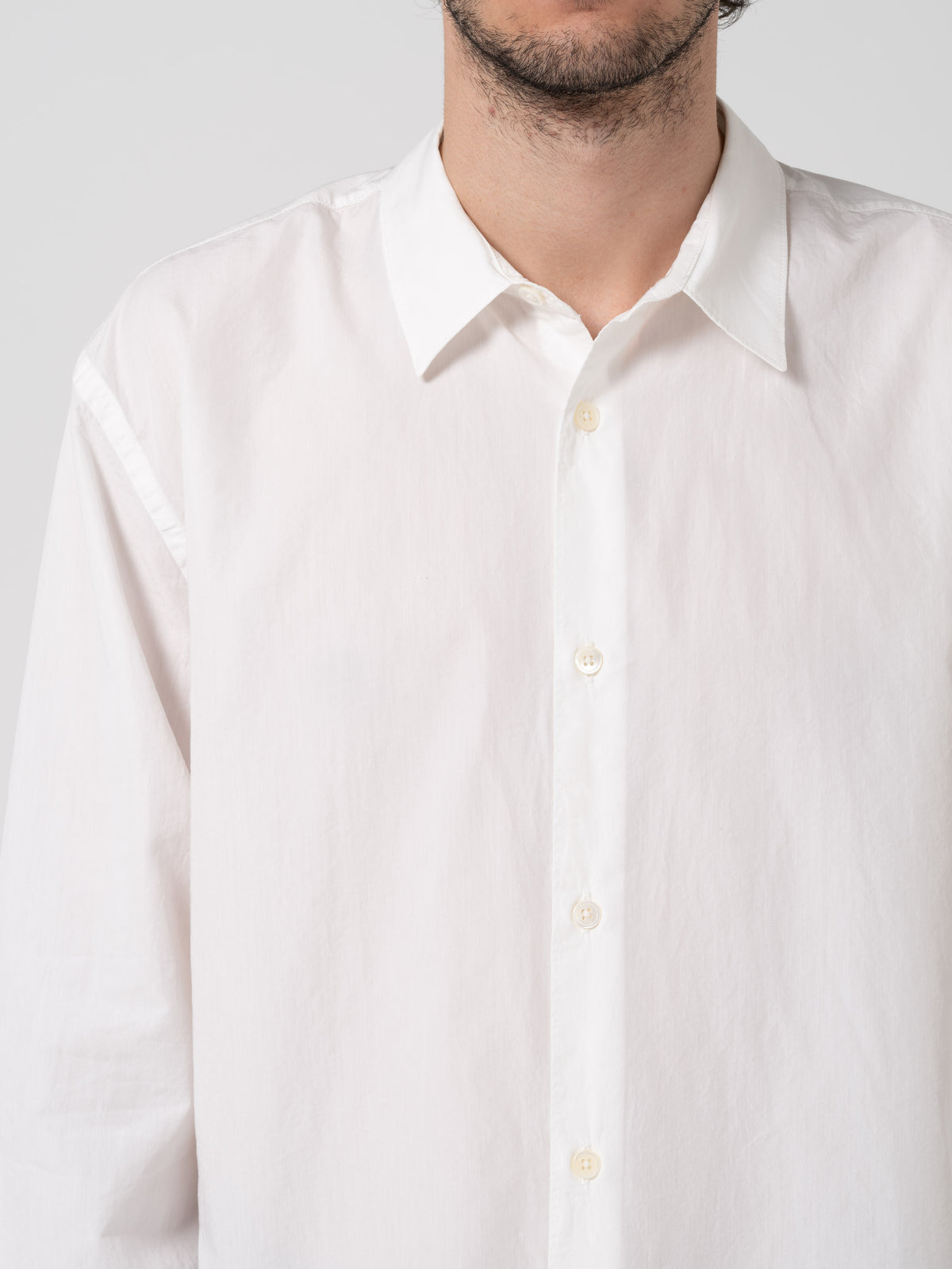 Chemise Formal, White Peached Cupro Poplin