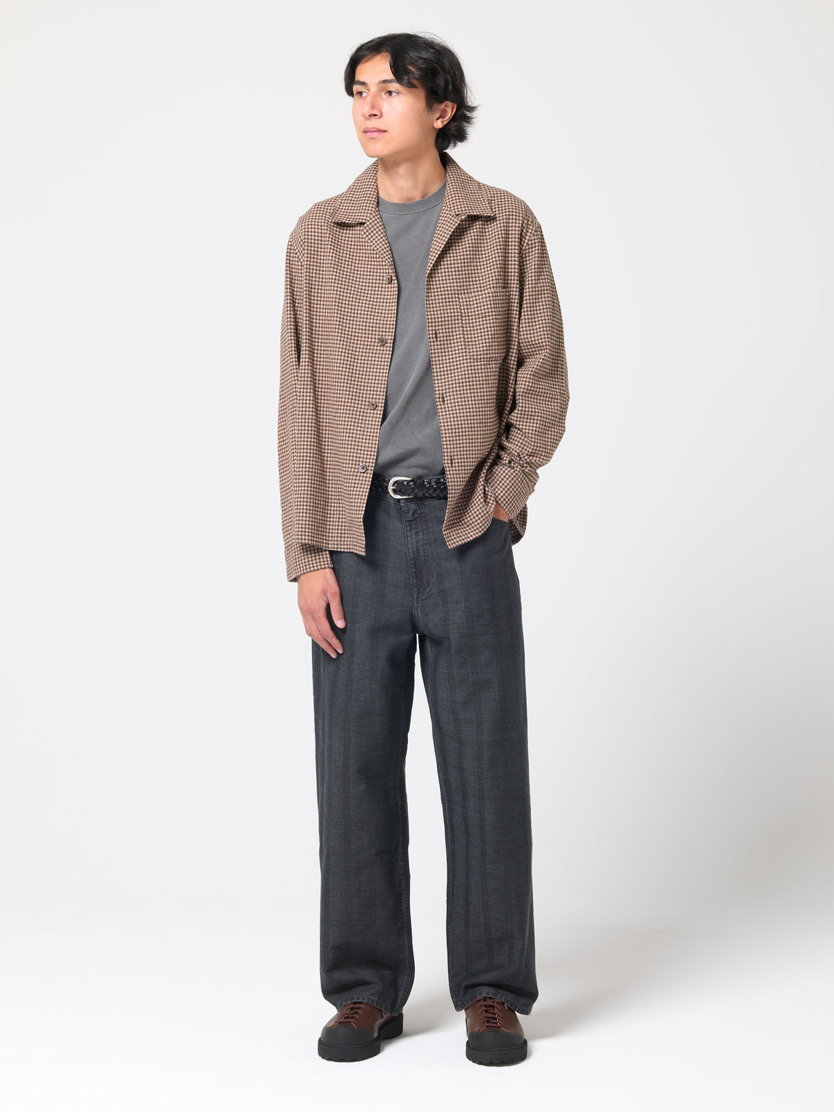 Jean Vast Cut, Black Coated Herringbone