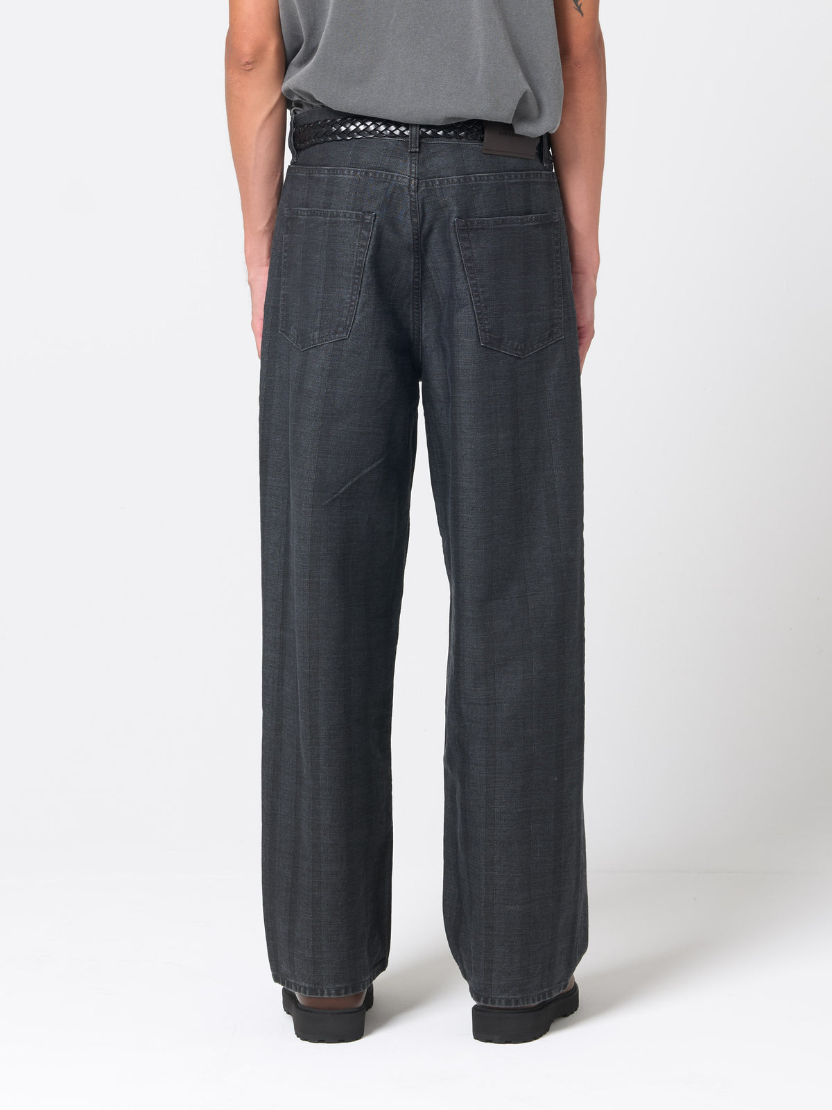 Jean Vast Cut, Black Coated Herringbone