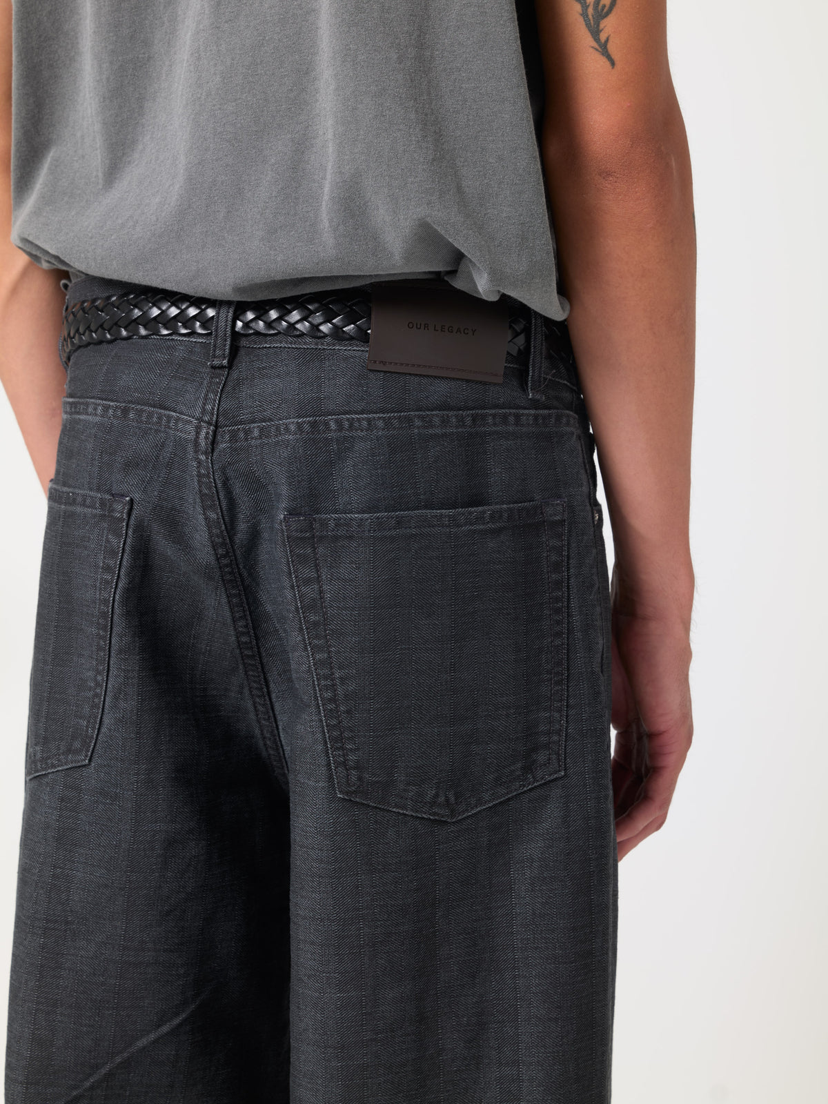 Jean Vast Cut, Black Coated Herringbone