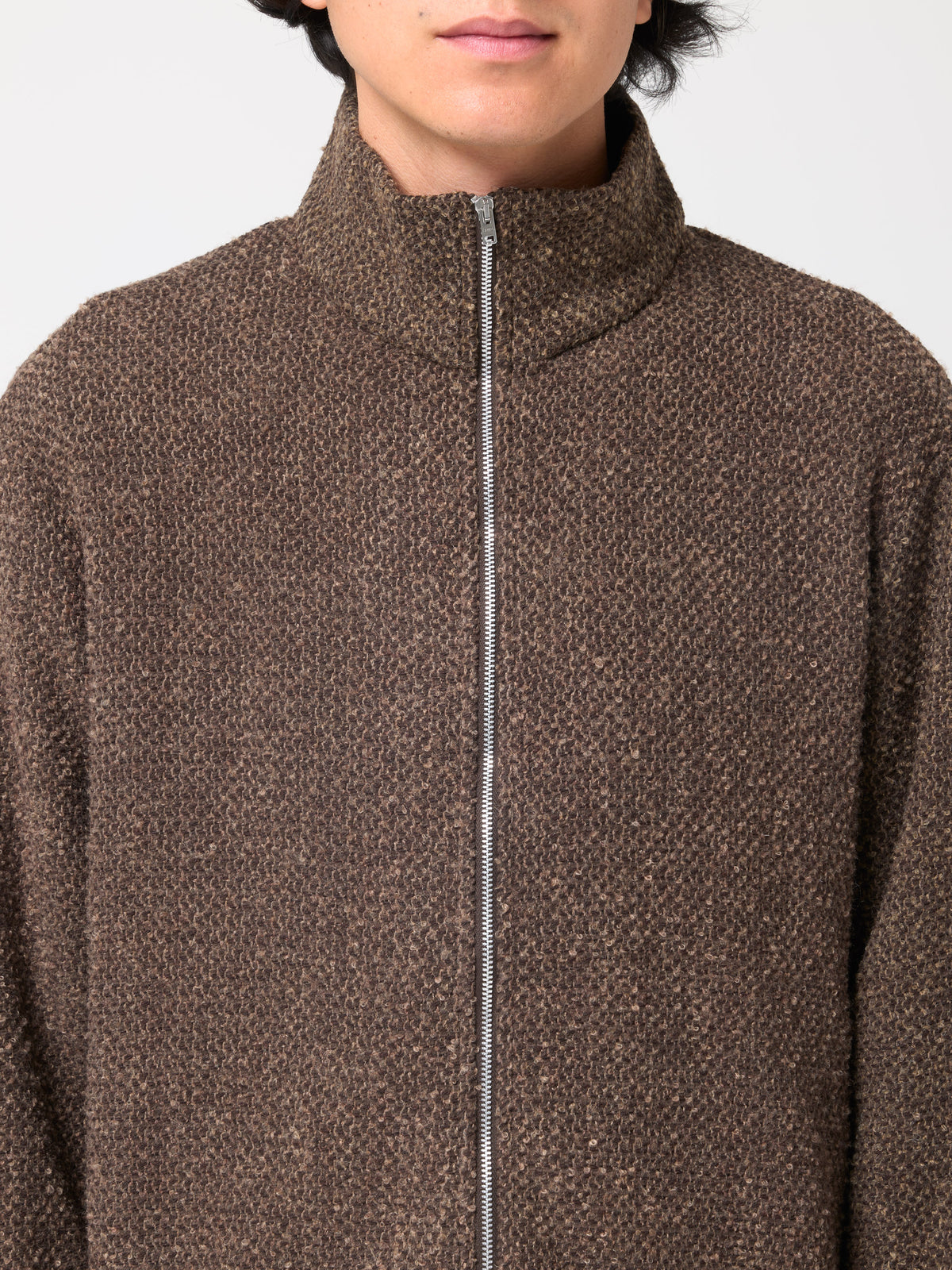 Polo Shrunken, Brown Sparse Buckle Weave