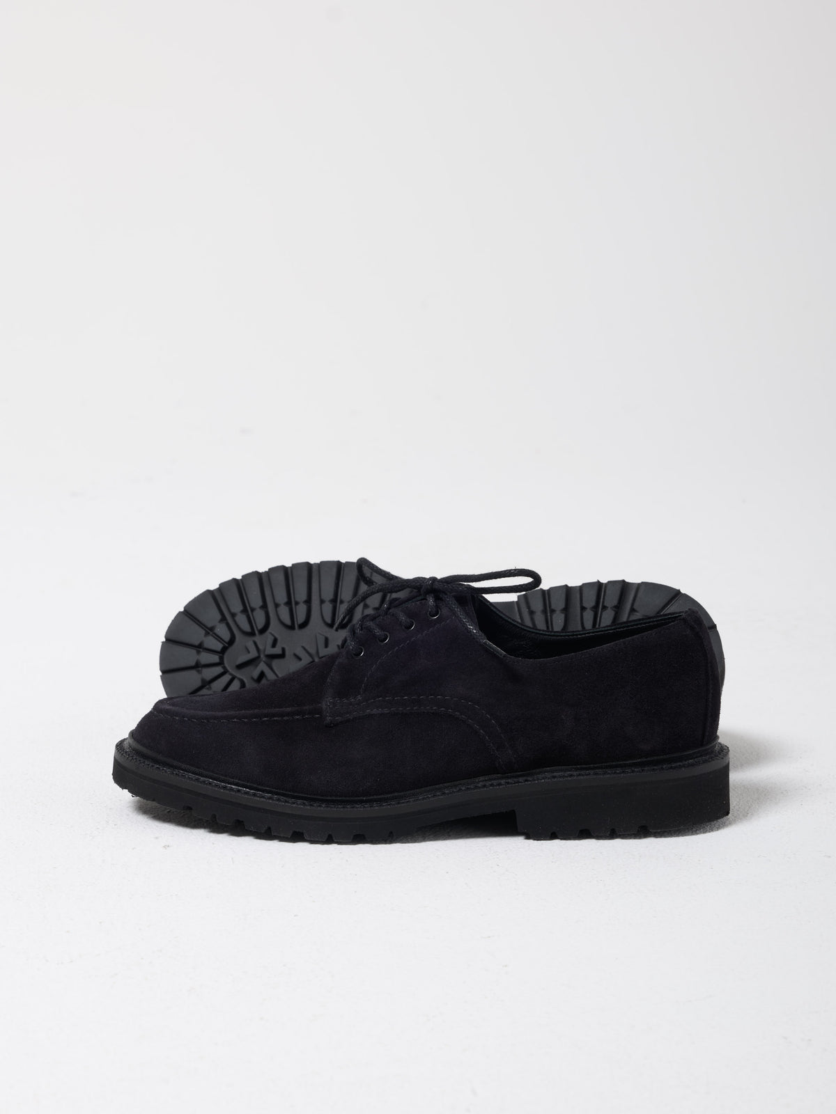 Apron Derby, Black Suede