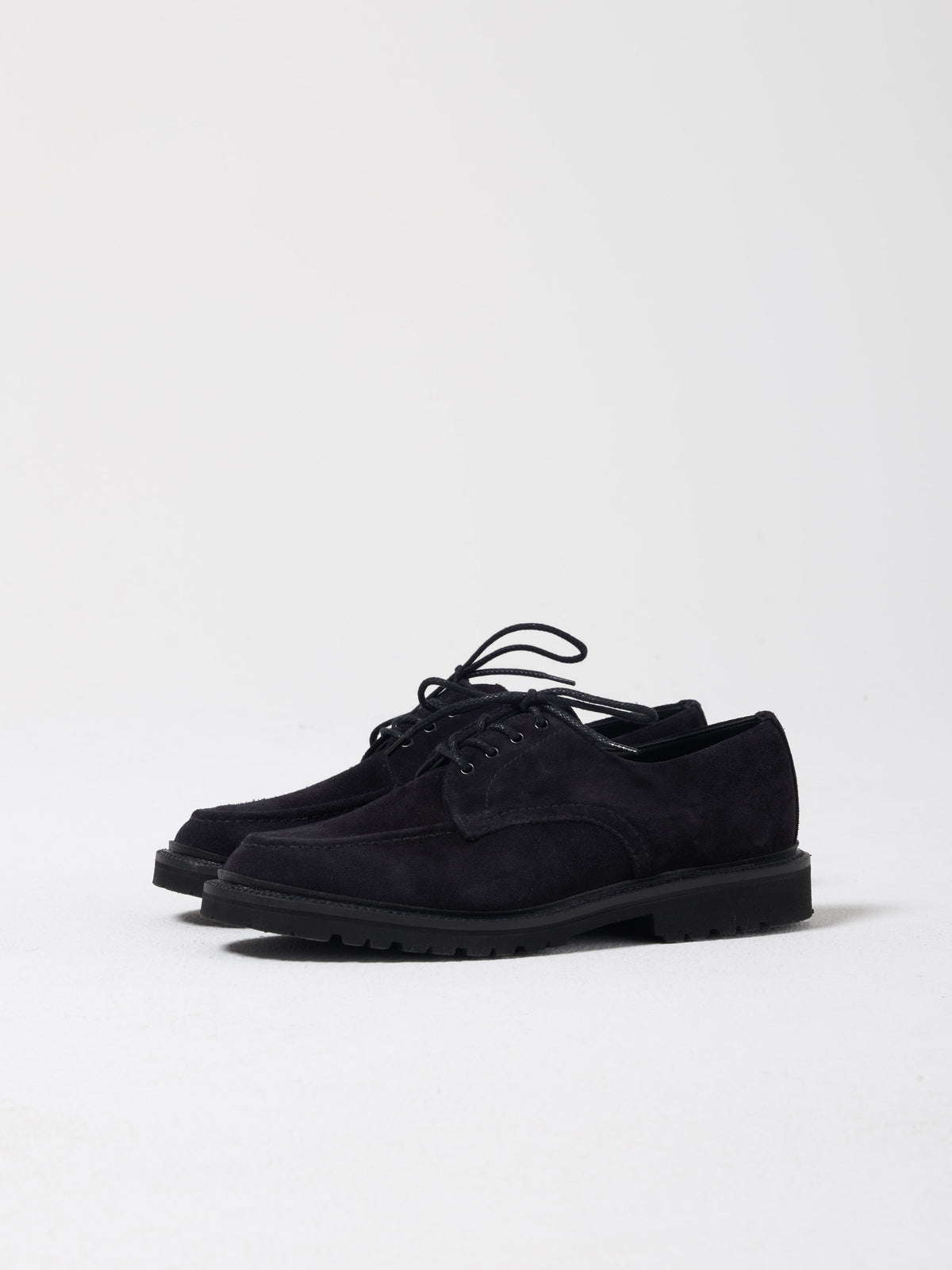 Apron Derby, Black Suede