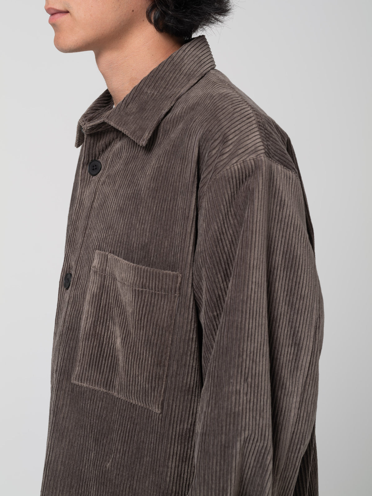 Surchemise en Velours, Khaki