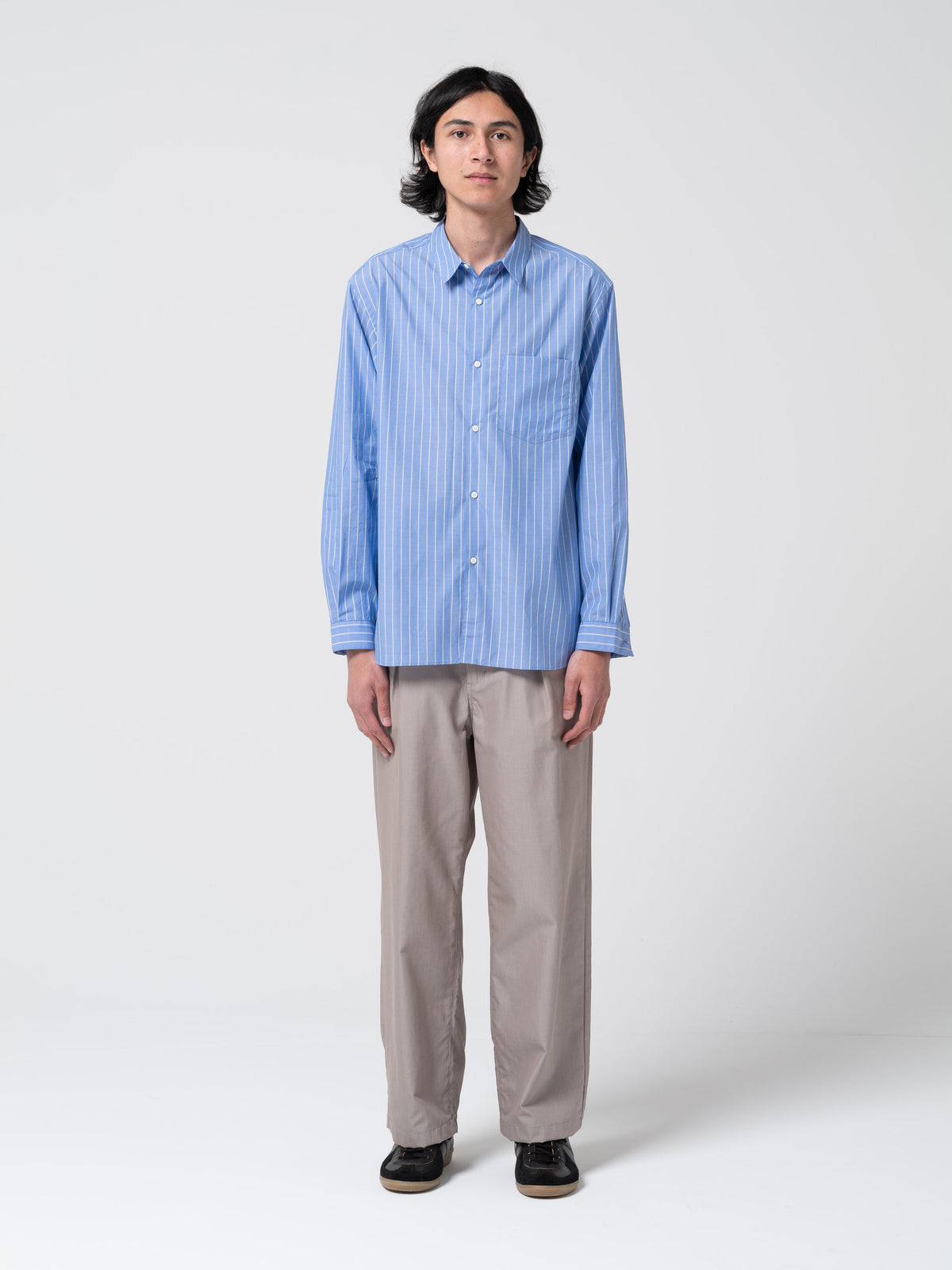 Chemise Regular, Rayures Bleues