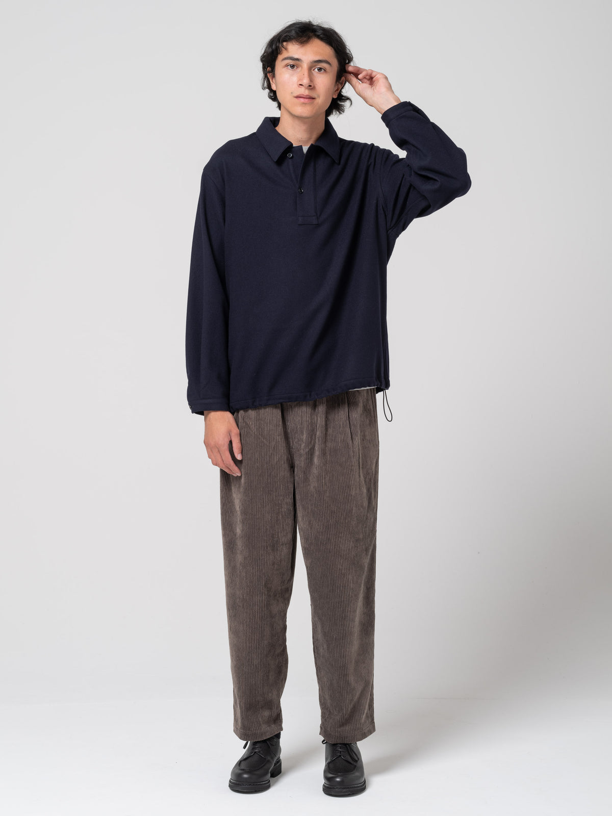 Chemise en Laine, Bleu Marine
