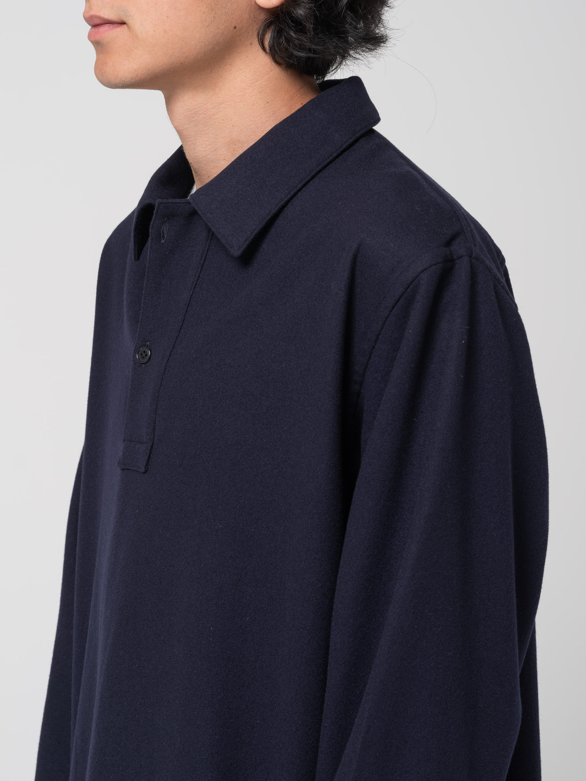 Chemise en Laine, Bleu Marine