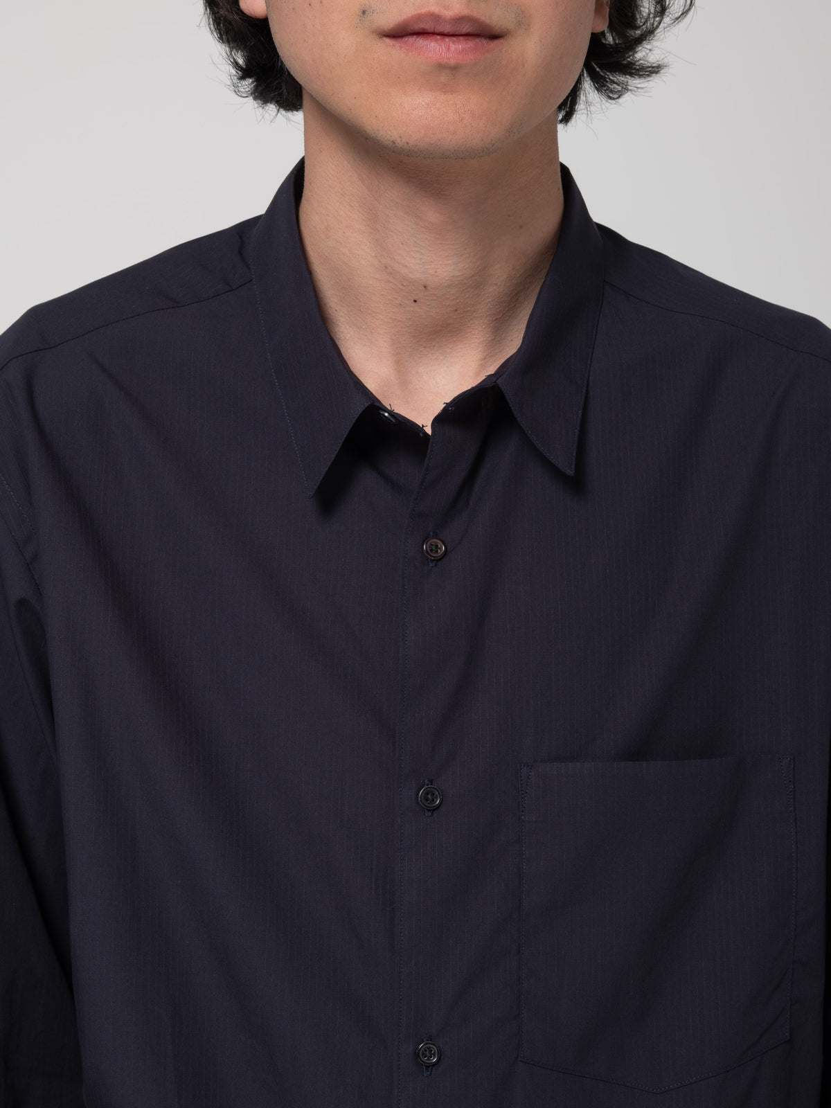 Chemise Regular, Rayures Navy