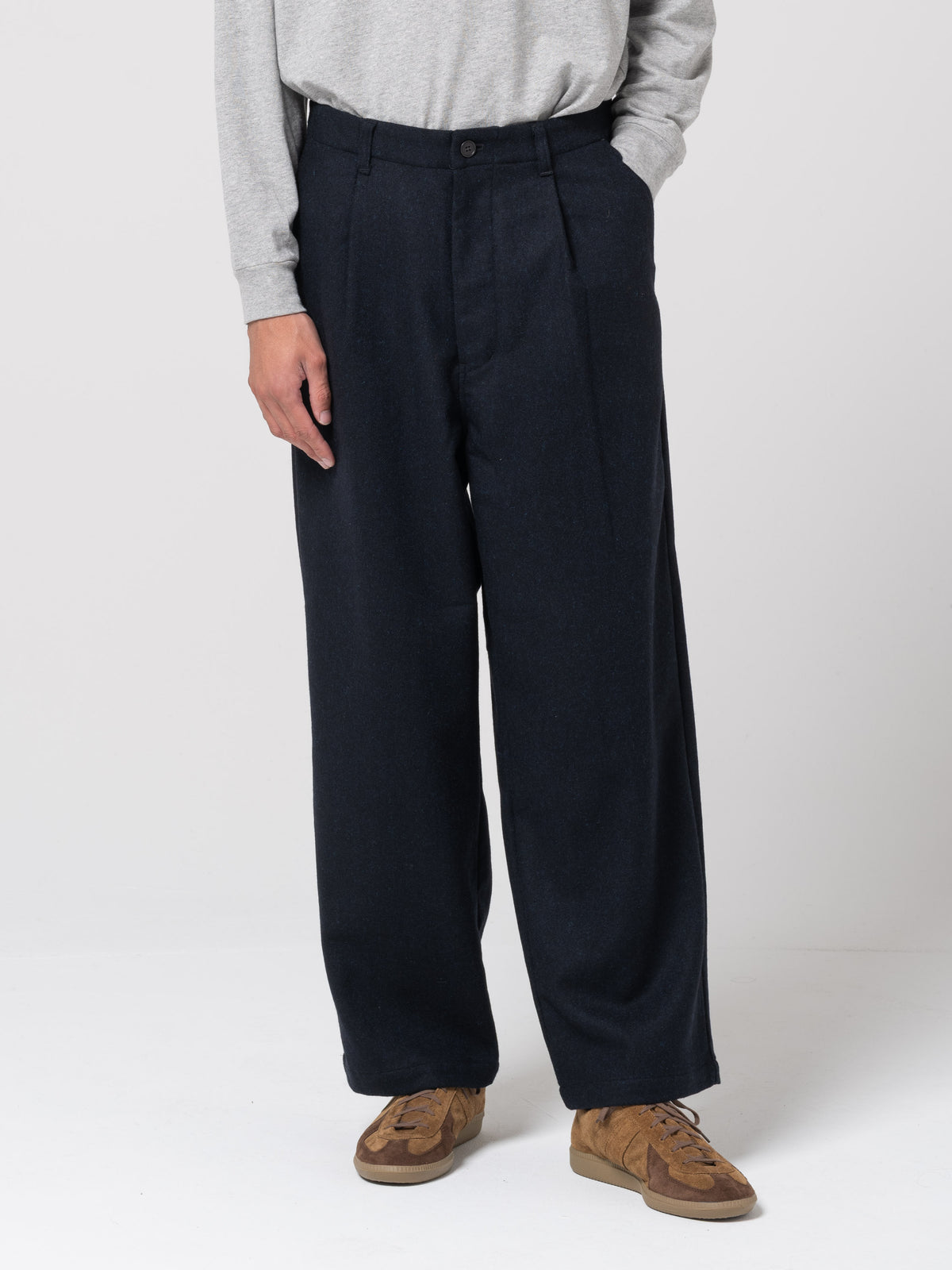 Pantalon en Laine, Bleu Nuit