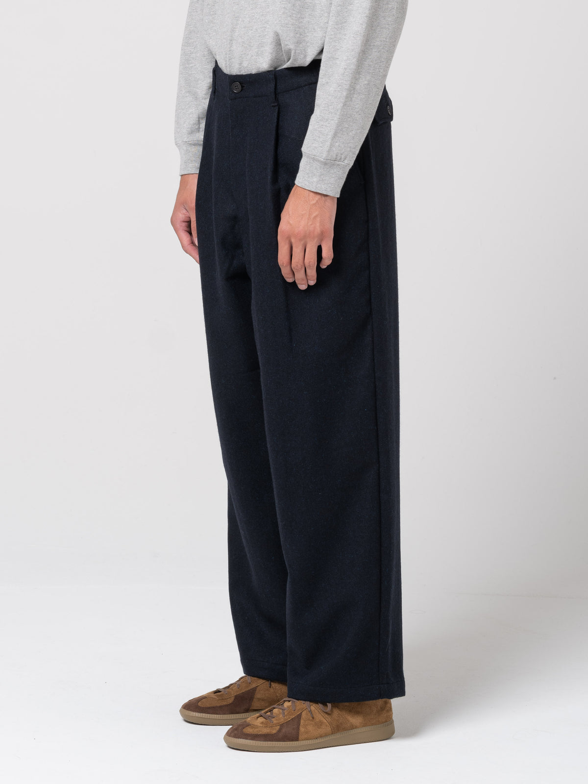 Pantalon en Laine, Bleu Nuit
