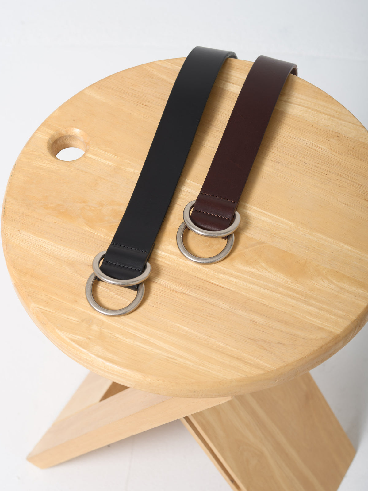 Ceinture à Double Anneaux, Marron