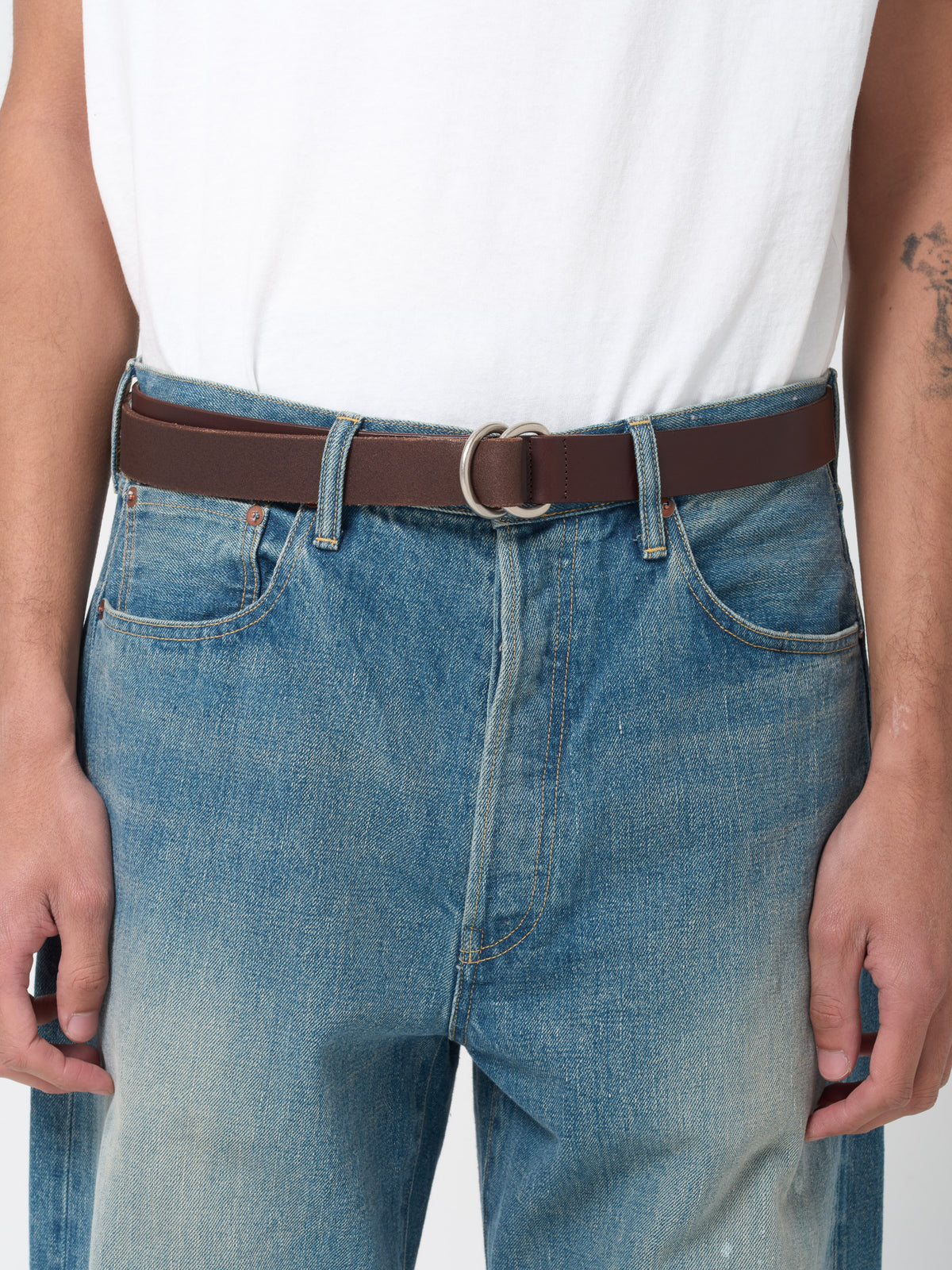 Ceinture à Double Anneaux, Marron