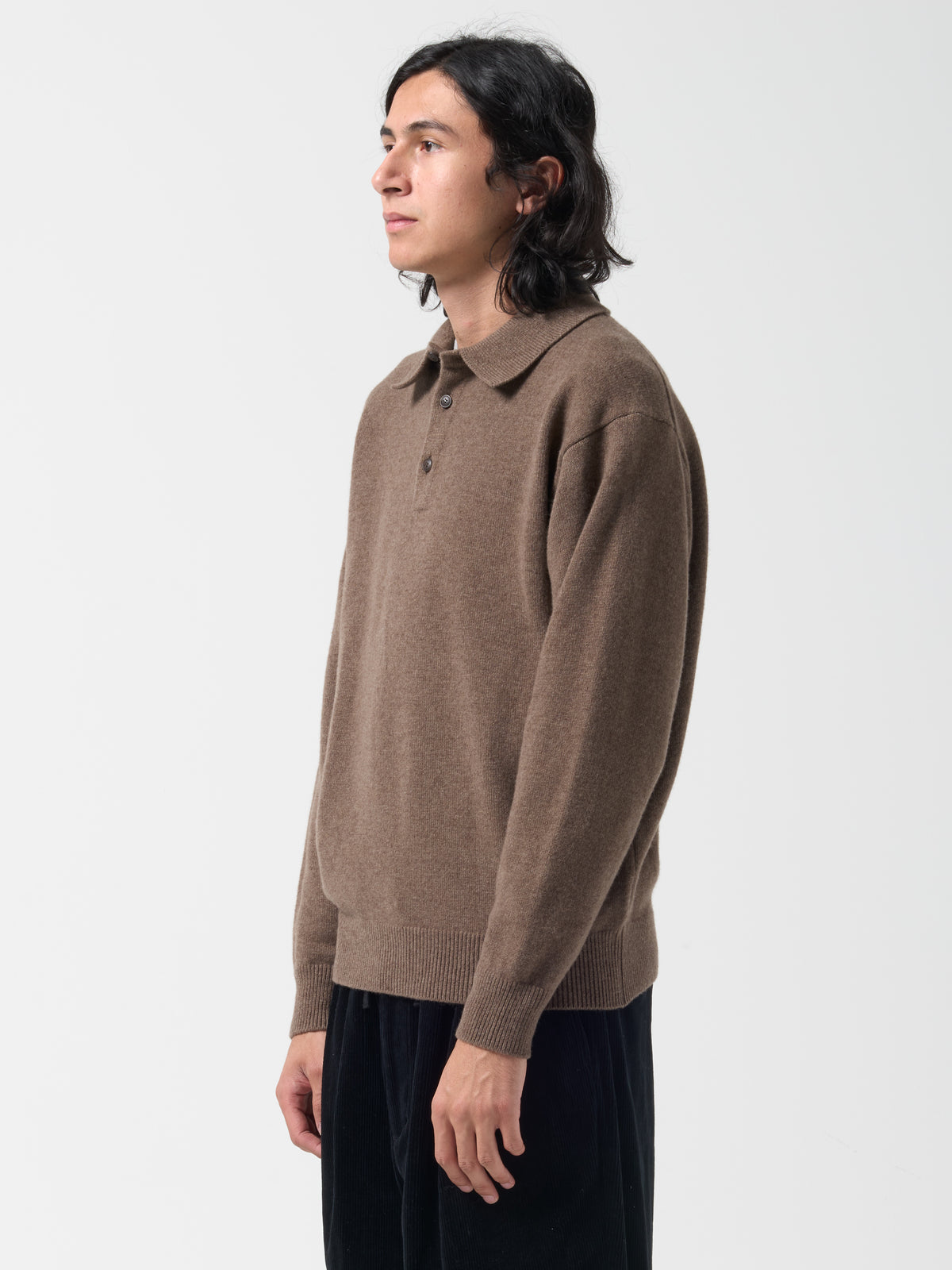 Pull Col Polo, Marron