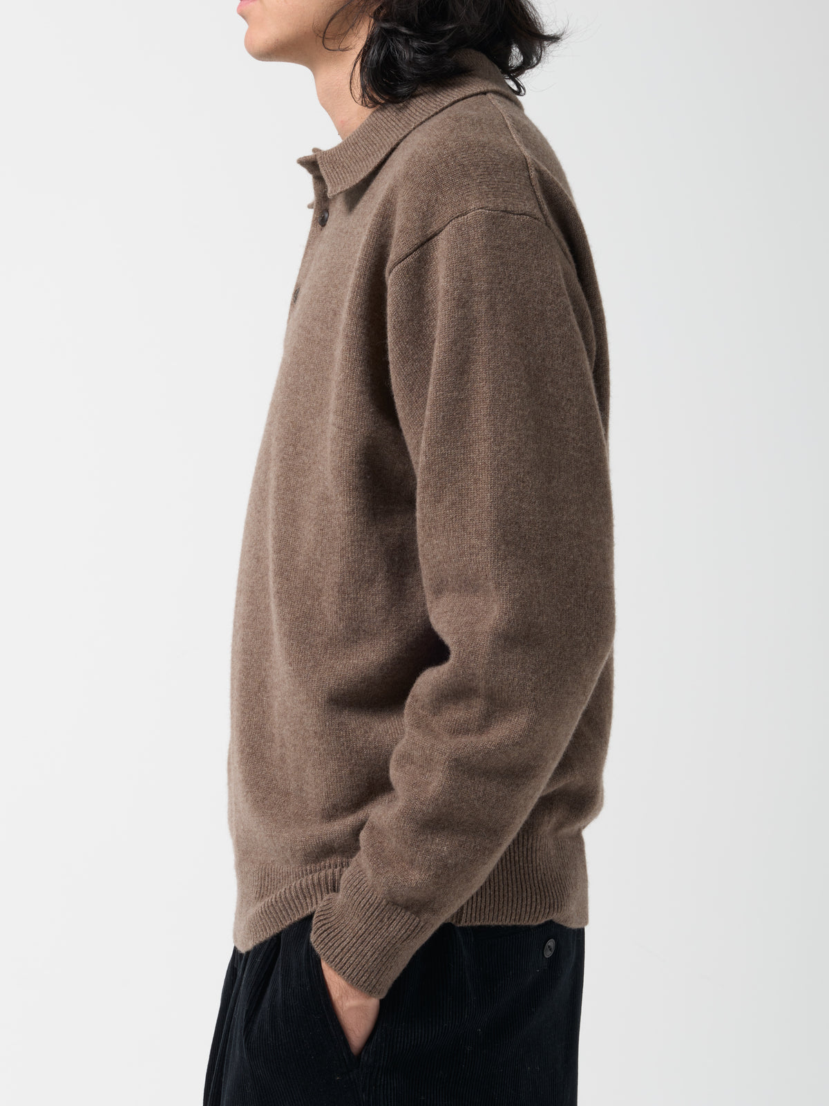 Pull Col Polo, Marron