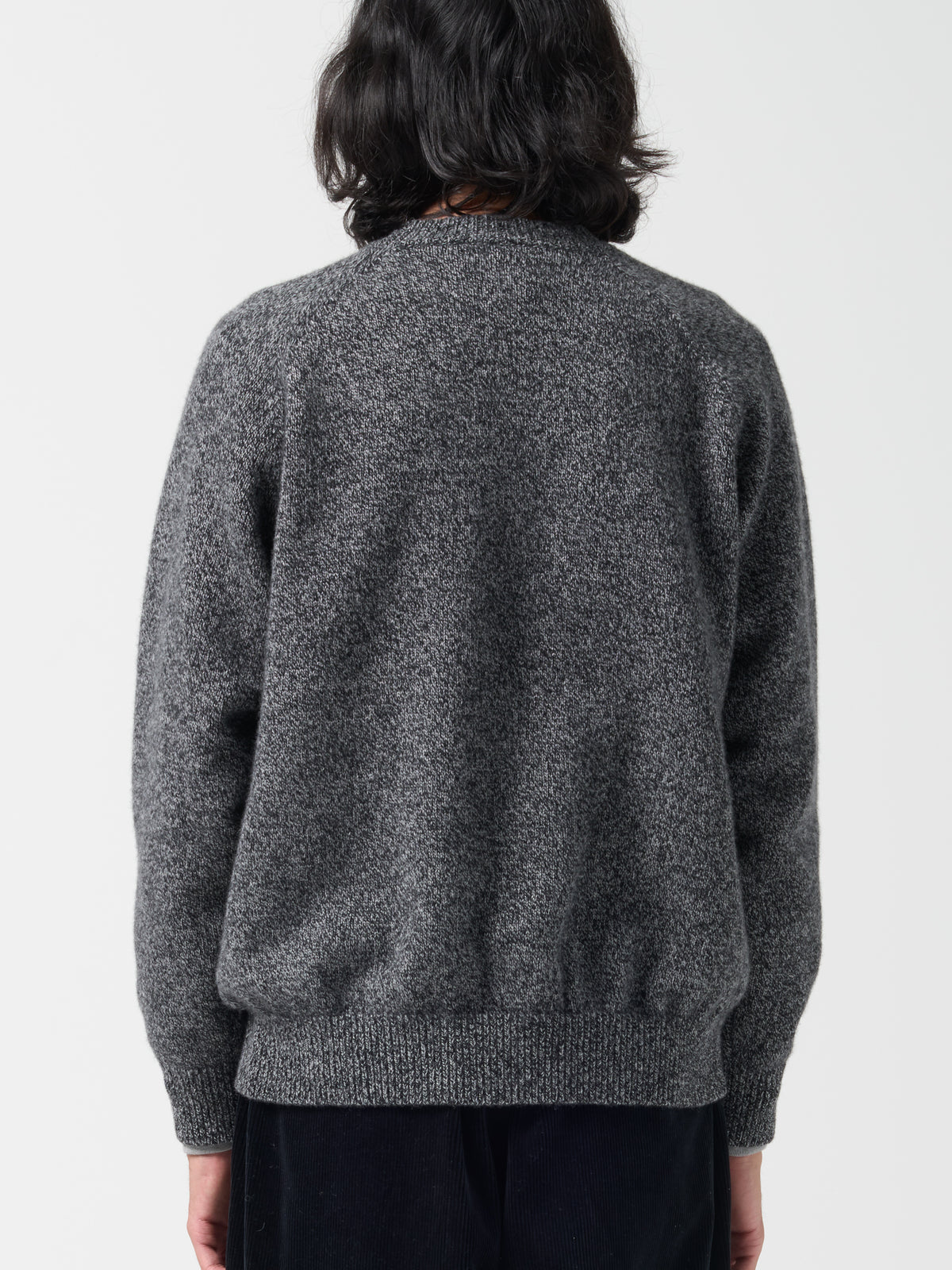 Pull Col Rond Raglan, Noir & Gris